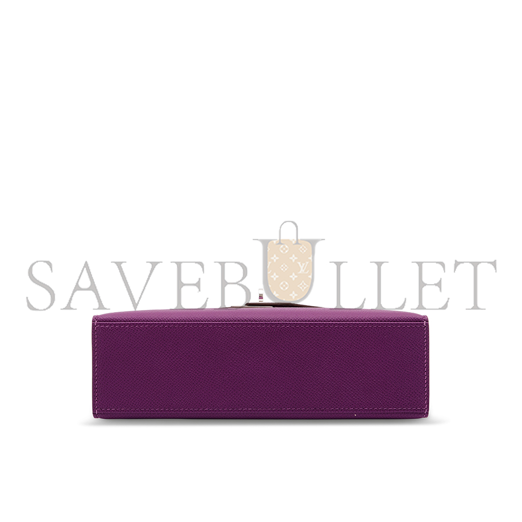 H**mes an anÉmone epsom leather kelly pochette with palladium hardware (22*14*7cm)